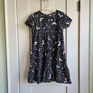 Hanna Andersson Black Corderoy w/ Colorful Unicorn Pattern Power Twirl Dress 120